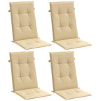 Vidaxl stoelkussens 4 st hoge rug 120x50x4 cm stof gemêleerd beige