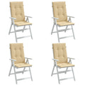 Vidaxl stoelkussens 4 st hoge rug 120x50x4 cm stof gemêleerd beige