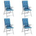 Vidaxl stoelkussens 4 st hoge rug 120x50x4 cm stof gemêleerd blauw