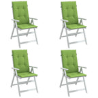 Vidaxl stoelkussens 4 st hoge rug 120x50x4 cm stof gemêleerd groen