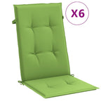 Vidaxl stoelkussens 6 st hoge rug 120x50x4 cm stof gemêleerd groen