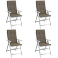 Vidaxl stoelkussens 4 st hoge rug 120x50x4 cm stof gemêleerd taupe