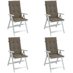 Vidaxl stoelkussens 4 st hoge rug 120x50x4 cm stof gemêleerd taupe
