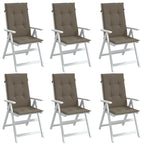 Vidaxl stoelkussens 6 st hoge rug 120x50x4 cm stof gemêleerd taupe
