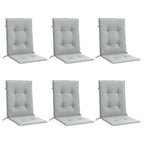 Vidaxl stoelkussens 6 st lage rug 100x50x4 cm stof lichtgrijs