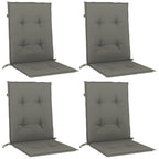 Vidaxl stoelkussens 4 st lage rug 100x50x4 cm stof donkergrijs