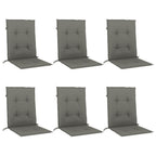 Vidaxl stoelkussens 6 st lage rug 100x50x4 cm stof donkergrijs