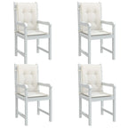 Vidaxl stoelkussens 4 st lage rug 100x50x4 cm stof gemêleerd crème