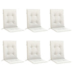 Vidaxl stoelkussens 6 st lage rug 100x50x4 cm stof gemêleerd crème