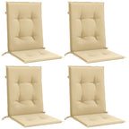Vidaxl stoelkussens 4 st lage rug 100x50x4 cm stof gemêleerd beige