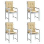 Vidaxl stoelkussens 4 st lage rug 100x50x4 cm stof gemêleerd beige