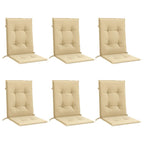 Vidaxl stoelkussens 6 st lage rug 100x50x4 cm stof gemêleerd beige