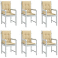 Vidaxl stoelkussens 6 st lage rug 100x50x4 cm stof gemêleerd beige