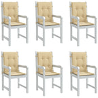 Vidaxl stoelkussens 6 st lage rug 100x50x4 cm stof gemêleerd beige
