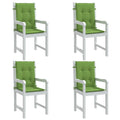 Vidaxl stoelkussens 4 st lage rug 100x50x4 cm stof gemêleerd groen