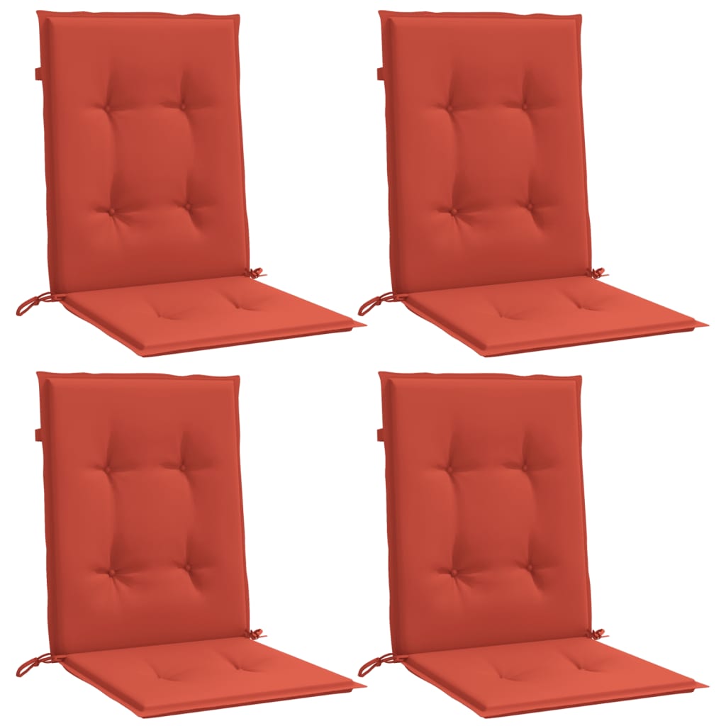Vidaxl stoelkussens 4 st lage rug 100x50x4 cm stof gemêleerd rood