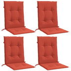 Vidaxl stoelkussens 4 st lage rug 100x50x4 cm stof gemêleerd rood