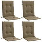 Vidaxl stoelkussens 4 st lage rug 100x50x4 cm stof gemêleerd taupe