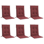 Vidaxl stoelkussens 6 st lage rug 100x50x4 cm stof gemêleerd wijnrood