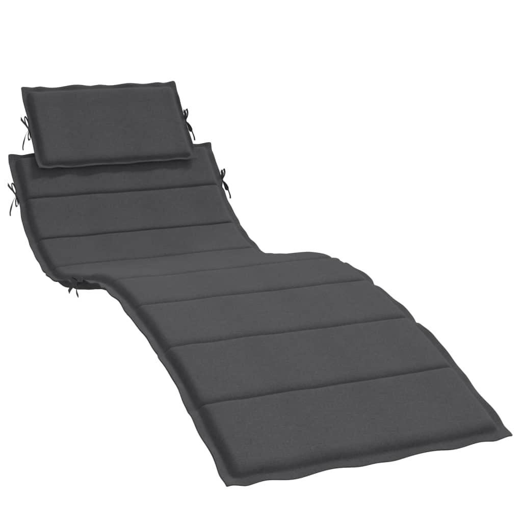 Vidaxl ligbedkussen 186x58x4 cm stof gemêleerd antracietkleurig
