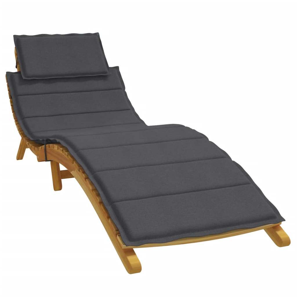 Vidaxl ligbedkussen 186x58x4 cm stof gemêleerd antracietkleurig