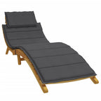 Vidaxl ligbedkussen 186x58x4 cm stof gemêleerd antracietkleurig