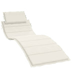 Vidaxl ligbedkussen 186x58x4 cm stof gemêleerd crèmekleurig