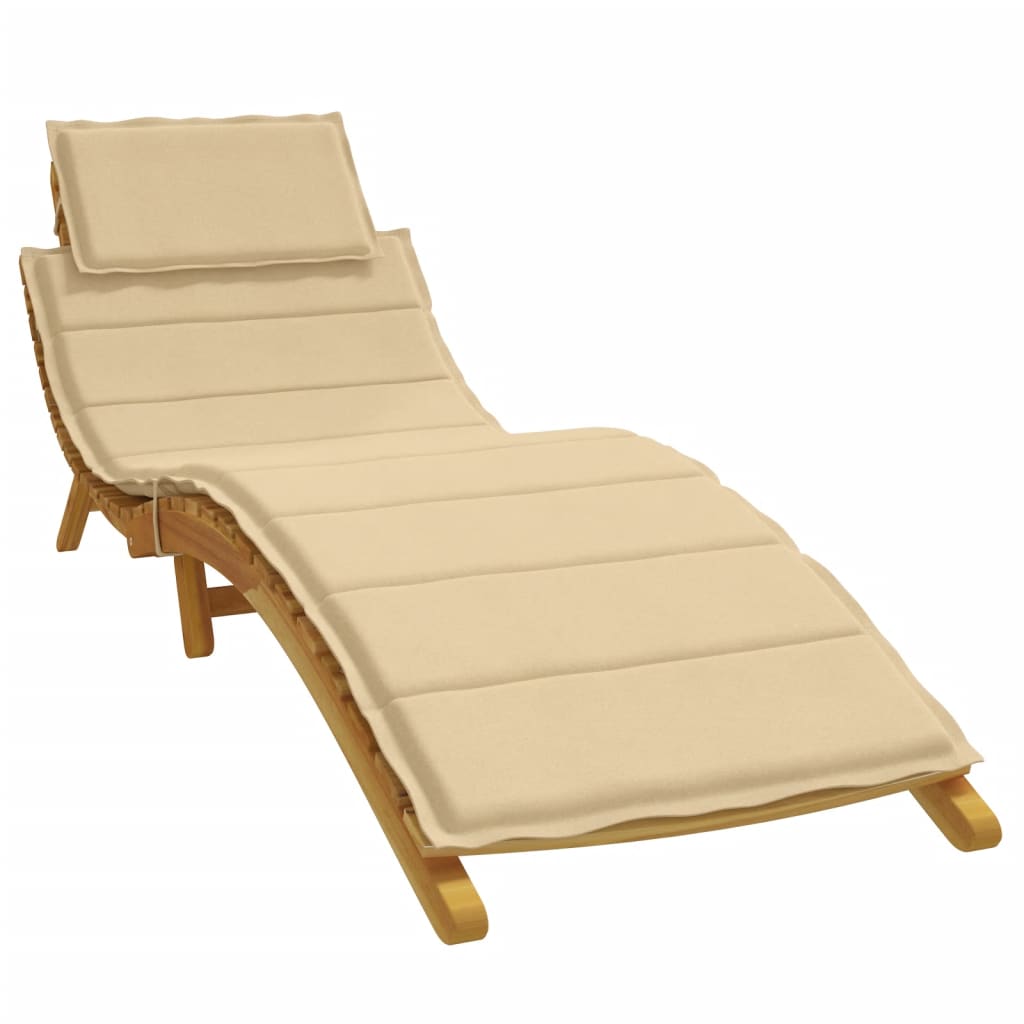 Vidaxl ligbedkussen 186x58x4 cm stof gemêleerd beige