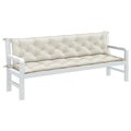 Vidaxl tuinbankkussens 2 st 200x50x7 cm stof gemêleerd crèmekleurig