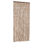 Vidaxl vliegengordijn 56x200 cm chenille beige en donkerbruin