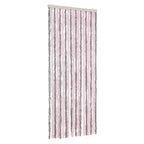 Vidaxl vliegengordijn 56x185 cm chenille zilvergrijs en roze
