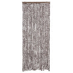 Vidaxl vliegengordijn 56x200 cm chenille bruin en wit
