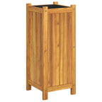 Vidaxl plantenbak met voering 31x31x75 cm massief acaciahout