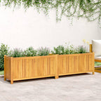 Vidaxl plantenbak met voering 199x38,5x50 cm massief acaciahout