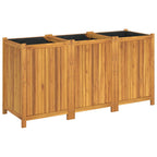 Vidaxl plantenbak met voering 150x50x75 cm massief acaciahout