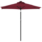 Vidaxl parasol met stalen paal 225x225x212 cm bordeauxrood