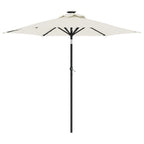 Vidaxl parasol met led's en stalen paal 225x225x212 cm wit