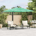 Vidaxl parasol met stalen paal 246x246x230 cm groen