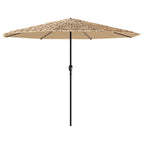 Vidaxl parasol met led's en stalen paal 324x324x247 cm bruin