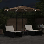 Vidaxl parasol met led's en stalen paal 324x324x247 cm bruin