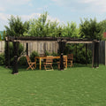 VidaXL Prieel met zijwanden van gaas 6x3 m staal taupe