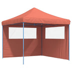 Vidaxl partytent inklapbaar pop-up met 2 zijwanden terracottakleurig