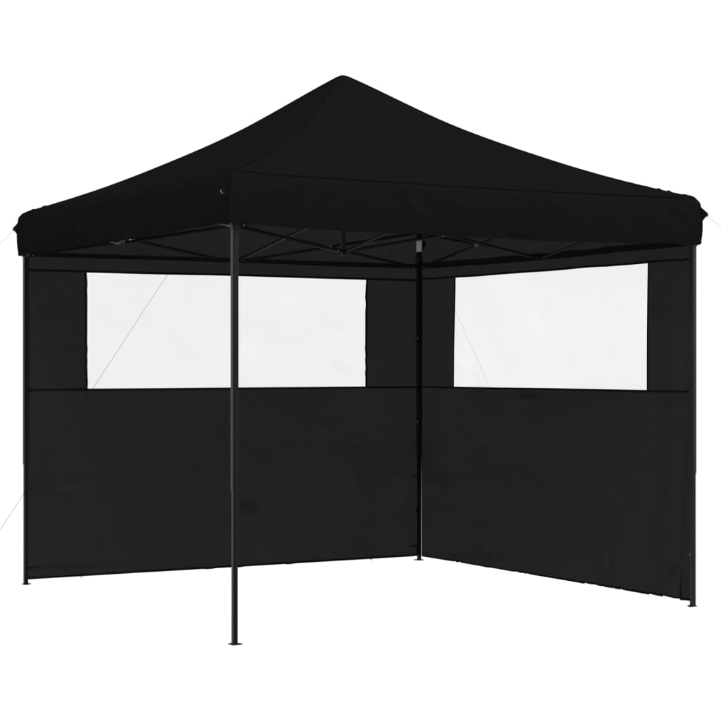 Vidaxl partytent inklapbaar pop-up met 2 zijwanden zwart