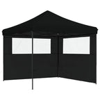 Vidaxl partytent inklapbaar pop-up met 2 zijwanden zwart