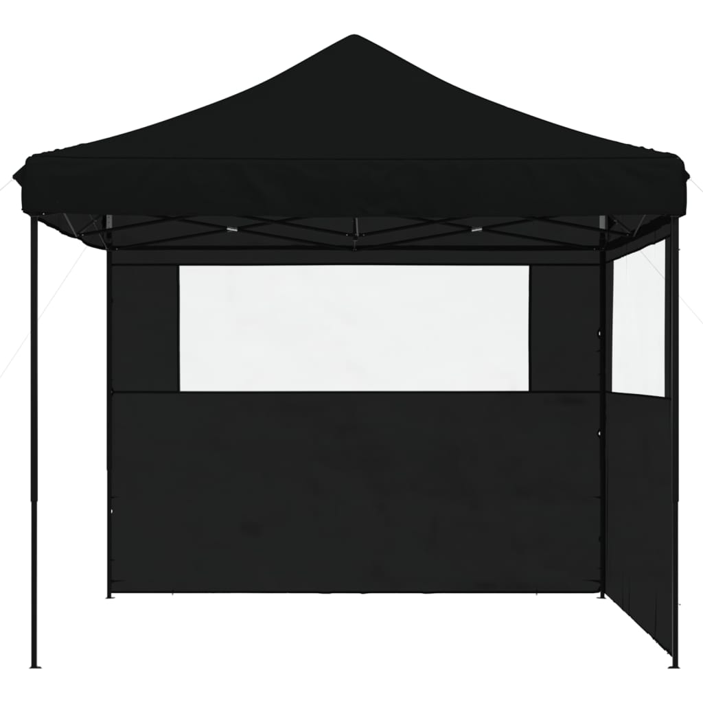 Vidaxl partytent inklapbaar pop-up met 2 zijwanden zwart