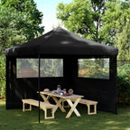 Vidaxl partytent inklapbaar pop-up met 2 zijwanden zwart