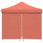 Vidaxl partytent inklapbaar pop-up met 4 zijwanden terracottakleurig
