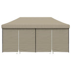 VidaXL Partytent inklapbaar pop-up met 4 zijwanden taupe