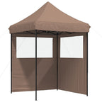 Vidaxl partytent inklapbaar pop-up met 2 zijwanden bruin