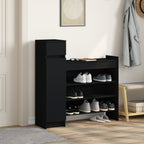 Vidaxl schoenenkast 100,5x28x100 cm bewerkt hout zwart